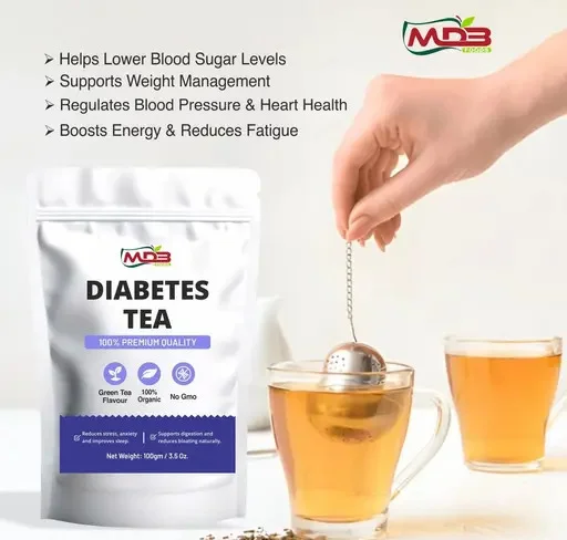 Organic Herbal Green Tea for Diabetes Management with Giloy & Jamun Seed – 100g Pack image 3
