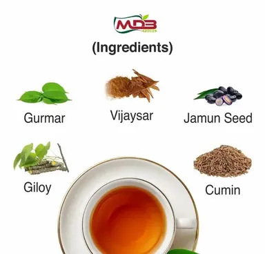 Organic Herbal Green Tea for Diabetes Management with Giloy & Jamun Seed – 100g Pack thumbnail 3