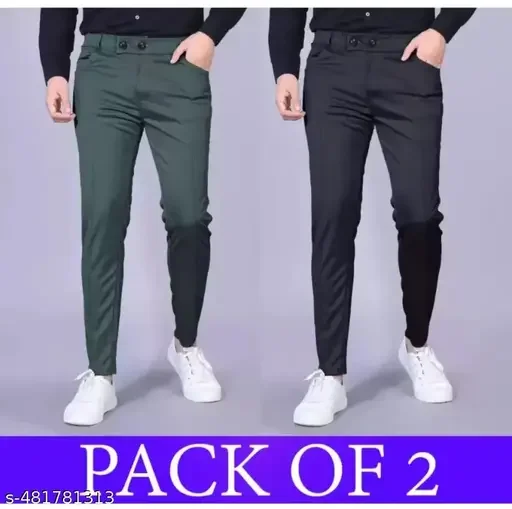 Civirastyle Men's Lycra Track Pants | Stretchable, Moisture-Wicking Activewear Trousers for Gym, Running & Daily Comfort image 1