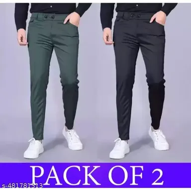 Civirastyle Men's Lycra Track Pants | Stretchable, Moisture-Wicking Activewear Trousers for Gym, Running & Daily Comfort thumbnail 0
