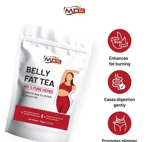 Belly Fat Tea – Natural Herbal Green Tea for Weight Loss, Fat Burning – 100% Pure Herbs Tea (100g) image 2