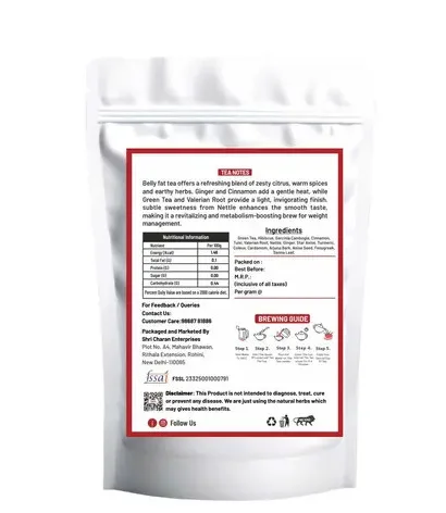 Belly Fat Tea – Natural Herbal Green Tea for Weight Loss, Fat Burning – 100% Pure Herbs Tea (100g) image 3