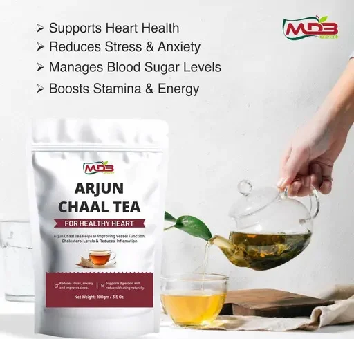 Premium Arjuna Tea | Best Herbal Tea for Heart Health, Cholesterol & Liver Detox | 100gm Pack image 2