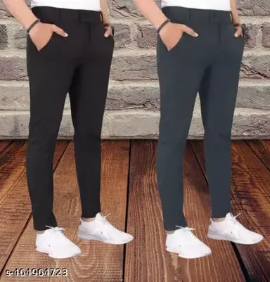 Men's Slim Fit Lycra Track Pants – Stylish, Breathable & Stretchable Activewear for Gym, Running & Casual Wear thumbnail 0