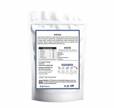 Herbal Joint Pain Relief Tea – Best Ayurvedic Tea for Arthritis, Tulsi & Cinnamon Anti-Inflammatory Blend (100g) thumbnail 2