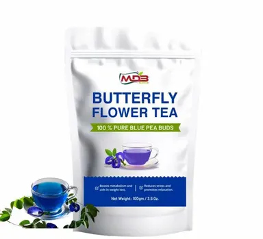 Butterfly Flower Tea  – 100% Pure Herbal Blend for Weight Loss, Heart Health, Metabolism Boost, Stress Relief (100 g) thumbnail 0
