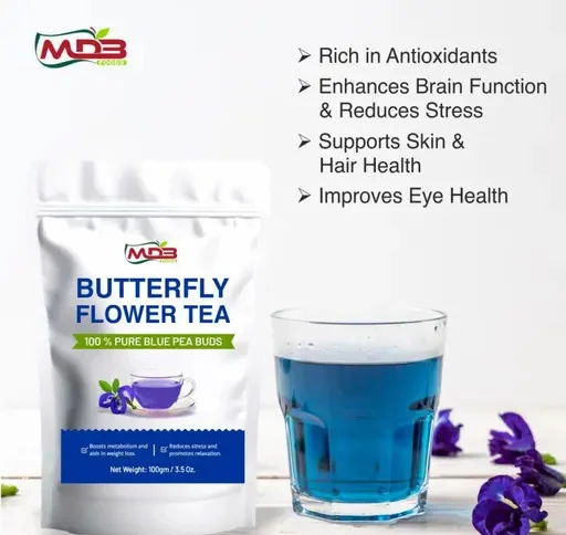 Butterfly Flower Tea  – 100% Pure Herbal Blend for Weight Loss, Heart Health, Metabolism Boost, Stress Relief (100 g) image 3