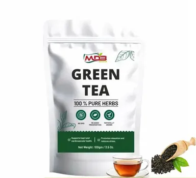 Premium Natural Green Tea – 100% Pure Herbal Loose Leaf Tea for Stress Relief, Heart Health & Detox – No GMO, Caffeine-Free (100g ) thumbnail 0