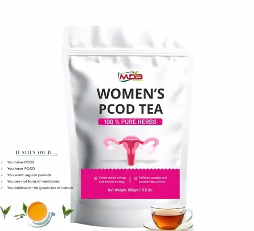 Women’s PCOD Herbal Tea – Ayurvedic Blend for Hormonal Balance, Digestion & Bloating Relief – 100% Pure Herbs(100gm) image 1