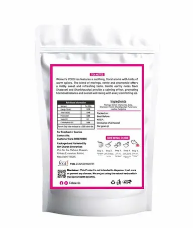 Women’s PCOD Herbal Tea – Ayurvedic Blend for Hormonal Balance, Digestion & Bloating Relief – 100% Pure Herbs(100gm) thumbnail 2