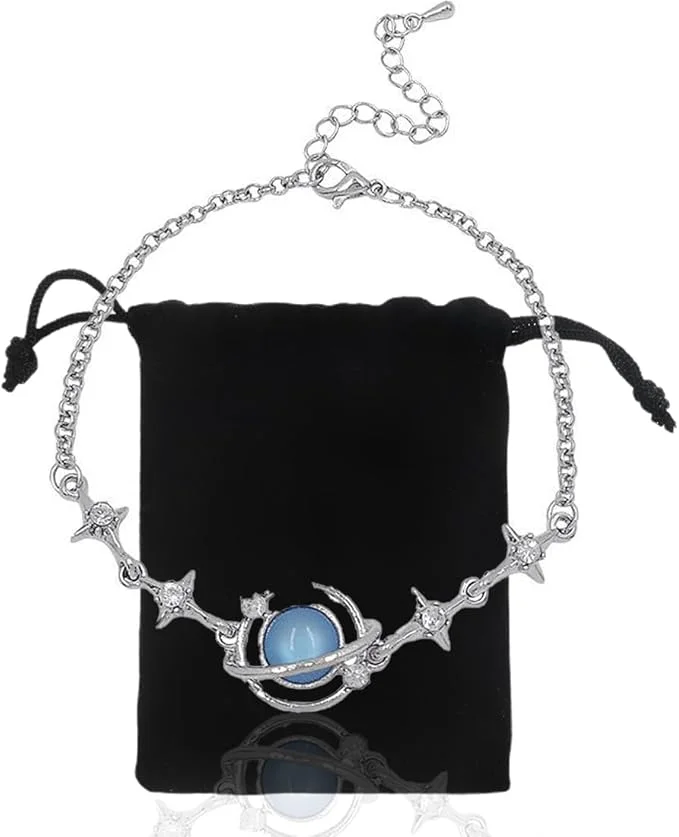 Blue Planet Bracelet, Adjustable Zircon Couple & Friendship Bracelet for Women, LSUWDE image 1