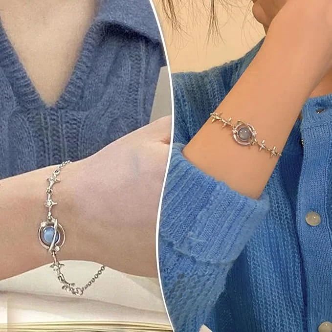 Blue Planet Bracelet, Adjustable Zircon Couple & Friendship Bracelet for Women, LSUWDE image 5