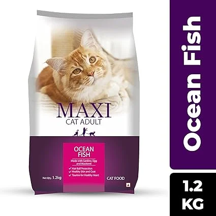 Maxi Cat Adult Food 500gm – Ocean Fish Dry Cat Food for Healthy Coat & Urinary Care image 3