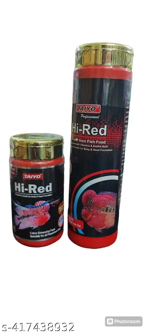 Taiyo Hi Red Flower Horn Fish Food | Combo Pack 100gm + 220gm Can image 1
