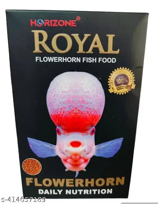 Royal Flowerhorn Fish Food 100gm – Premium Fish Food with Spirulina & Amino Acids for Head Formation – Natural Fish Food for Adult Fish image 1