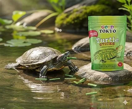 Gold Tokyo Turtle Sticks 500gm & 250gm Combo Pack balanced nutritional food designed for all turtles aquatic amphibians, and reptiles Specially formulated to support the healthy growth and development of your Turtle Food image 2
