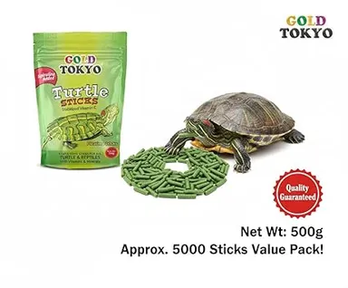 Gold Tokyo Turtle Sticks 500gm & 250gm Combo Pack balanced nutritional food designed for all turtles aquatic amphibians, and reptiles Specially formulated to support the healthy growth and development of your Turtle Food thumbnail 2