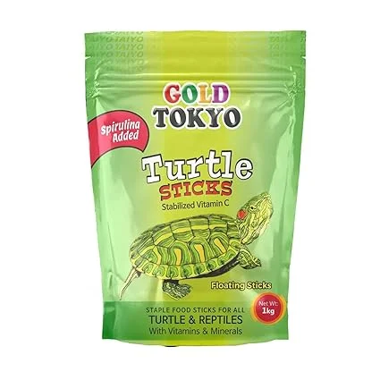 Gold Tokyo Turtle Sticks 500gm & 250gm Combo Pack balanced nutritional food designed for all turtles aquatic amphibians, and reptiles Specially formulated to support the healthy growth and development of your Turtle Food image 1