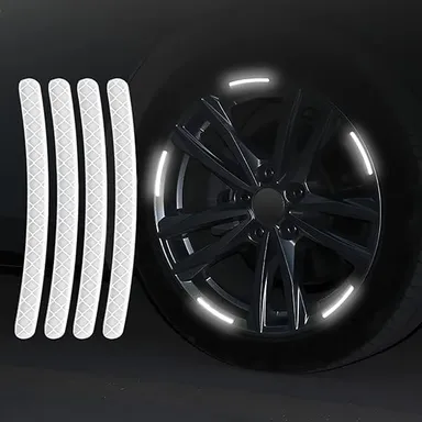 Reflective Wheel Stickers for Car, Motorcycle & Bicycle  3D Tire Rim Stripes Decals (20 PCS, Green Sports)  Night Safety & Automotive Exterior Accessories thumbnail 0