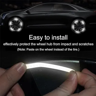 Reflective Wheel Stickers for Car, Motorcycle & Bicycle  3D Tire Rim Stripes Decals (20 PCS, Green Sports)  Night Safety & Automotive Exterior Accessories thumbnail 3