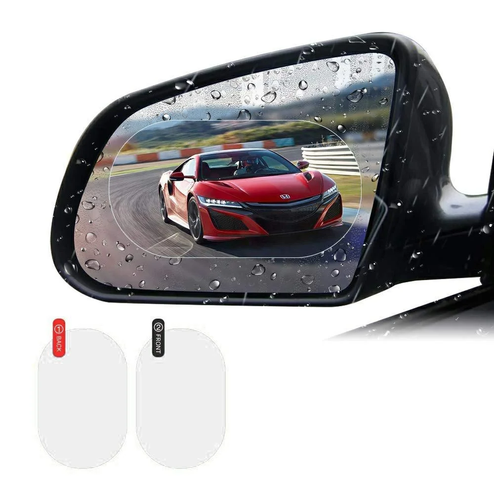 CarFrill HD Nano Anti Glare Rain-Proof Anti Water Mist Oval Car Rear View Mirror Protective Film image 2