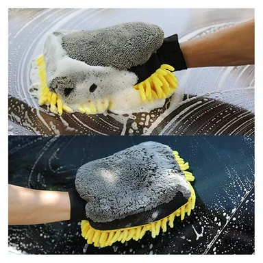 Car Wash Glove Coral Mitt  Anti-Scratch Microfiber Chenille Cleaning Glove for Car Detailing  2 in 1 Dual-Sided Wash & Wax Glove thumbnail 0