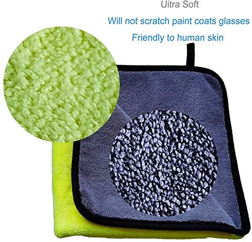 CarFrill Microfiber Cloth for Car, Bike and Auto   Double Layered 800 GSM, 2 Piece Towel Set (40x40 cm) Extra Thick Lint Free Cleaning Cloth for Interior and Exterior Detail image 2