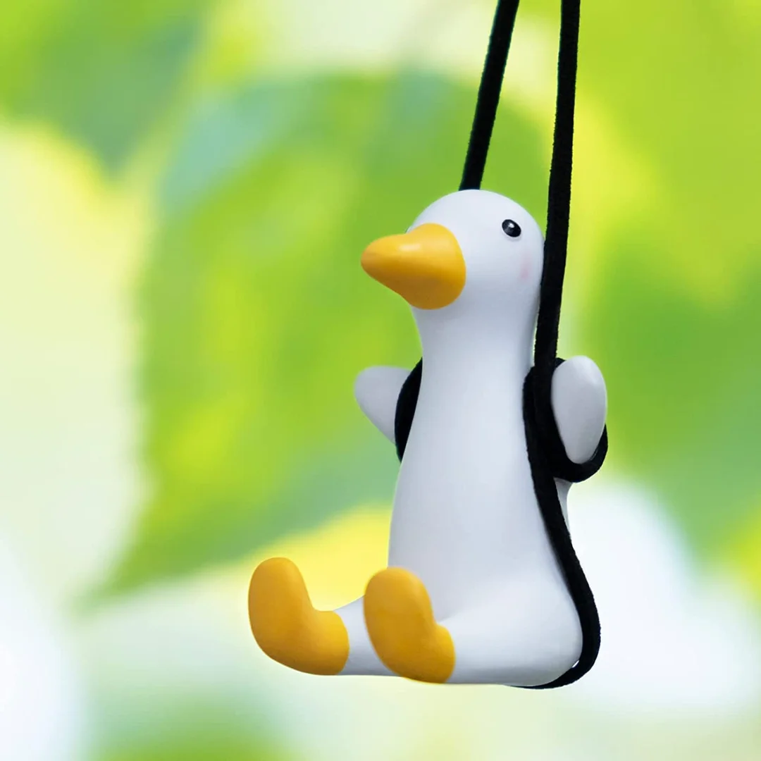 Swinging Duck Car Hanging Ornament for Rear View Mirror  Cute Car Interior Decoration by CarFrill image 2