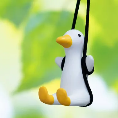 Swinging Duck Car Hanging Ornament for Rear View Mirror  Cute Car Interior Decoration by CarFrill thumbnail 1