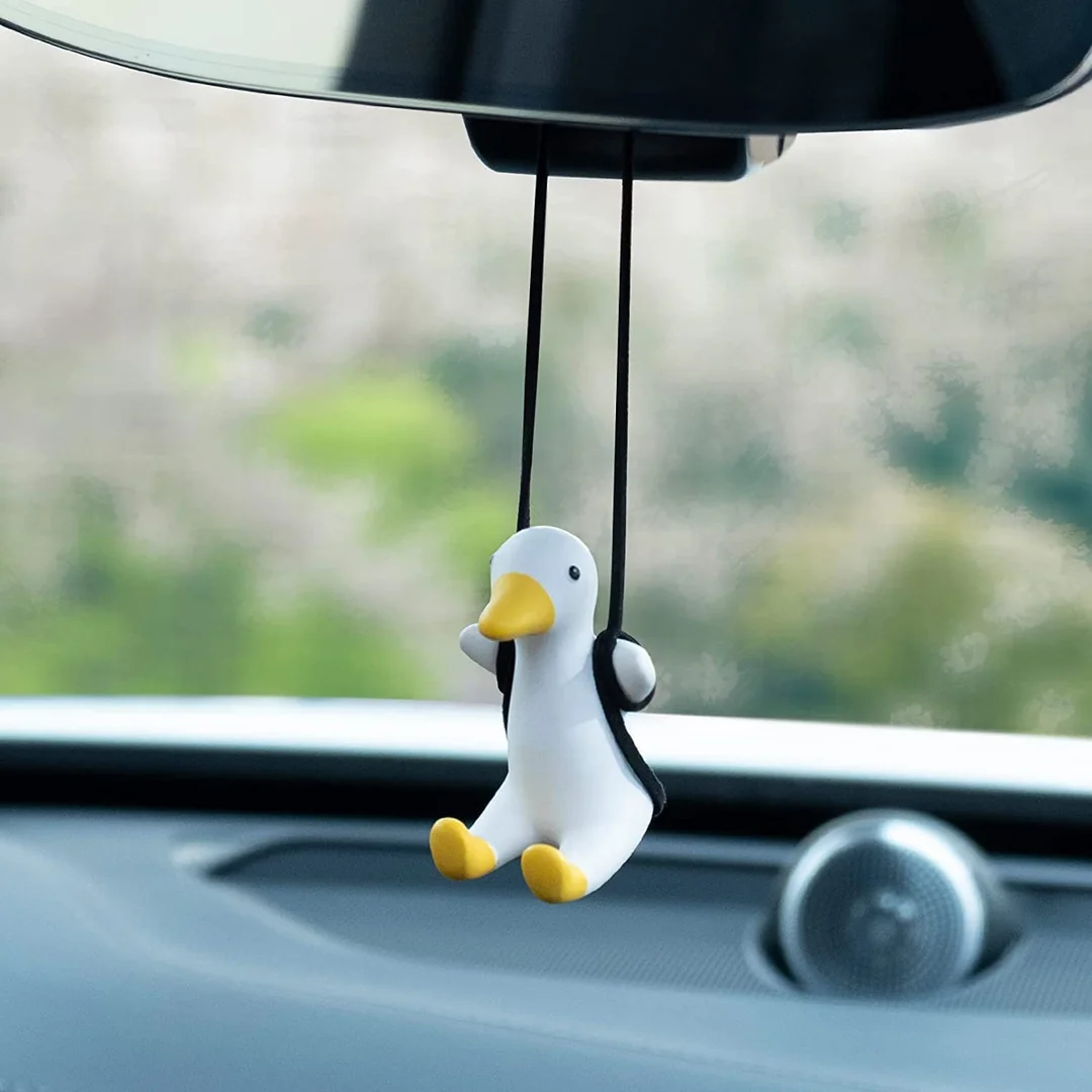 Swinging Duck Car Hanging Ornament for Rear View Mirror  Cute Car Interior Decoration by CarFrill image 7