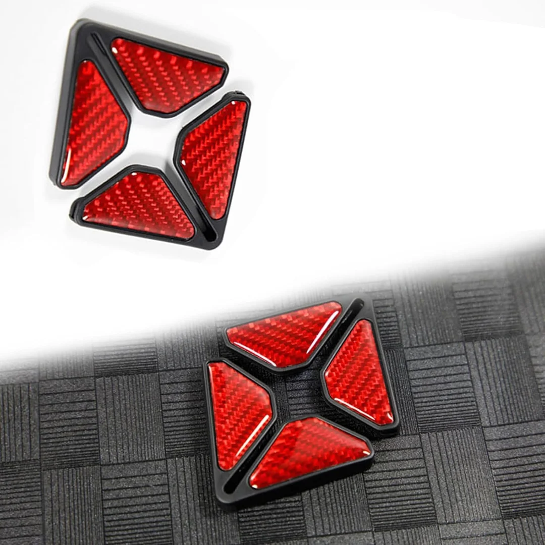 CarFrill 2PCS Car Door Corner | Anti Collision Strip Real Carbon Fiber Protection Stickers for SUV & Truck | Red Vehicle Exterior Decoration image 1