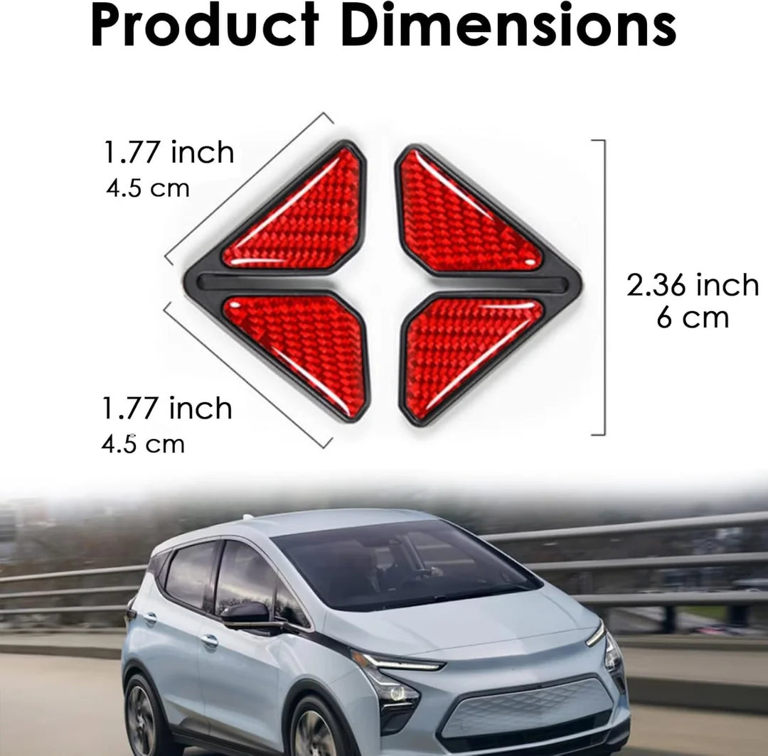 CarFrill 2PCS Car Door Corner | Anti Collision Strip Real Carbon Fiber Protection Stickers for SUV & Truck | Red Vehicle Exterior Decoration image 5