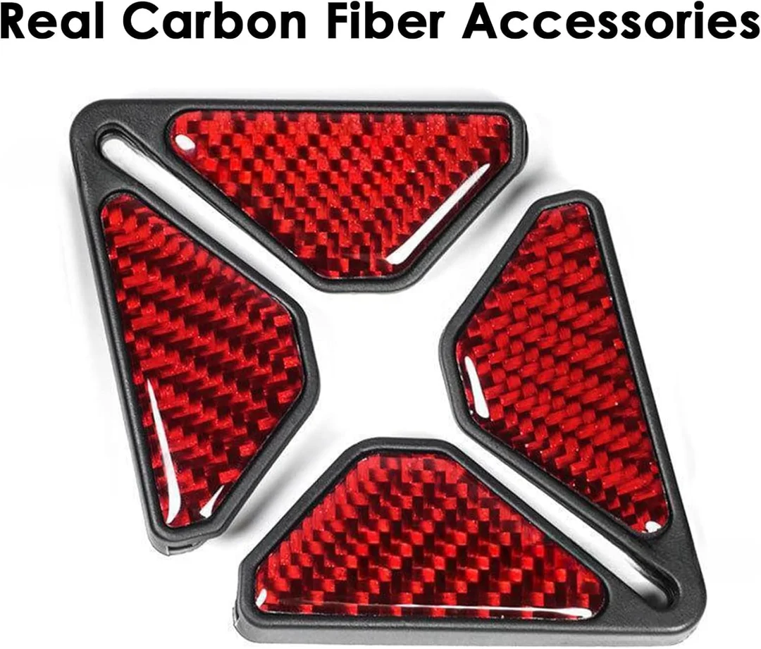 CarFrill 2PCS Car Door Corner | Anti Collision Strip Real Carbon Fiber Protection Stickers for SUV & Truck | Red Vehicle Exterior Decoration image 6