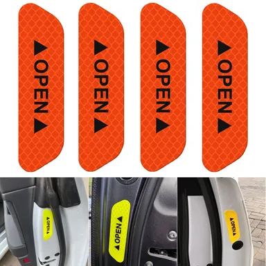 Reflective Car Door Stickers by CarFrill | 4 Pieces Anti Collision Safety Tape for Night Visibility | Universal Fit  Multi Color Plastic Decals thumbnail 0