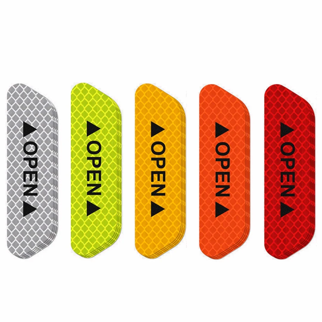 Reflective Car Door Stickers by CarFrill | 4 Pieces Anti Collision Safety Tape for Night Visibility | Universal Fit  Multi Color Plastic Decals image 4