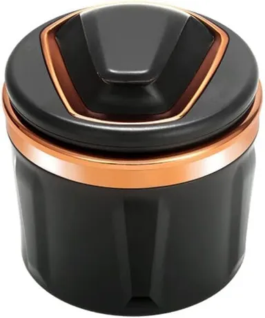 CarFrill LED Car Cigarette Ashtray with Cover | Portable, Smokeless, Multifunctional Ashtray for Car, Home, Office, and Mini Car Trash Can for Men & Women (Silver) thumbnail 0