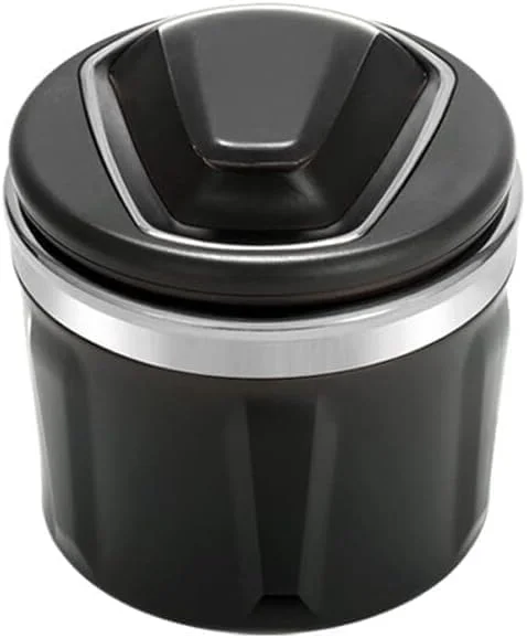 CarFrill LED Car Cigarette Ashtray with Cover | Portable, Smokeless, Multifunctional Ashtray for Car, Home, Office, and Mini Car Trash Can for Men & Women (Silver) image 3
