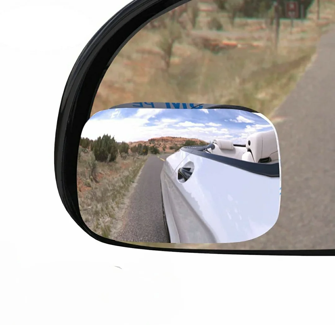 CarFrill Blind Spot Mirror | Rectangle HD Glass Convex Rear View Mirror with Strengthened Adhesive for Car, Truck & Van | Pack of 2 image 1