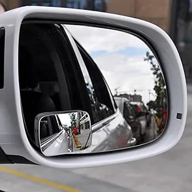 CarFrill Blind Spot Mirror | Rectangle HD Glass Convex Rear View Mirror with Strengthened Adhesive for Car, Truck & Van | Pack of 2  thumbnail 1