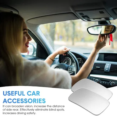 CarFrill Blind Spot Mirror | Rectangle HD Glass Convex Rear View Mirror with Strengthened Adhesive for Car, Truck & Van | Pack of 2  thumbnail 7