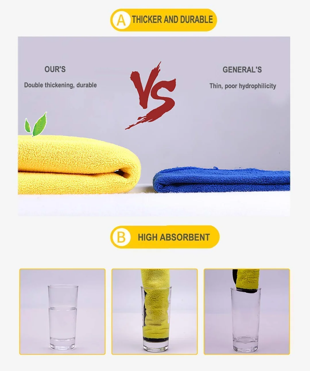 CarFrill Microfiber Car Cleaning Cloth | for Detailing & Polishing 800 GSM  Pack of 3, 45x40 cm  image 5
