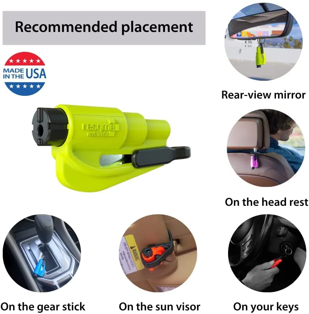 CarFrill Keychain Car Escape Tool | Emergency Survival Kit with Seatbelt Cutter and Window Breaker (Black) | Compact Car Safety Tool image 6