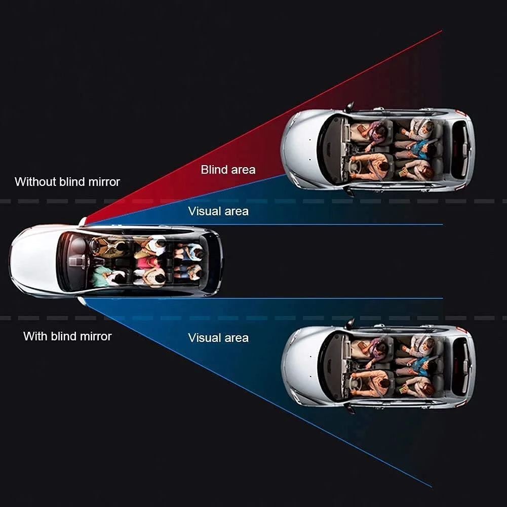 Adjustable Universal Blind Spot Mirrors for Cars Rectangular Wide Angle Convex Rear View Safety Mirrors HD Glass Stick-On Panoramic Visibility |2 pcs| image 4