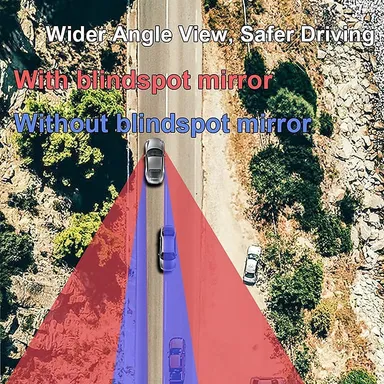 Adjustable Universal Blind Spot Mirrors for Cars Rectangular Wide Angle Convex Rear View Safety Mirrors HD Glass Stick-On Panoramic Visibility |2 pcs| thumbnail 7