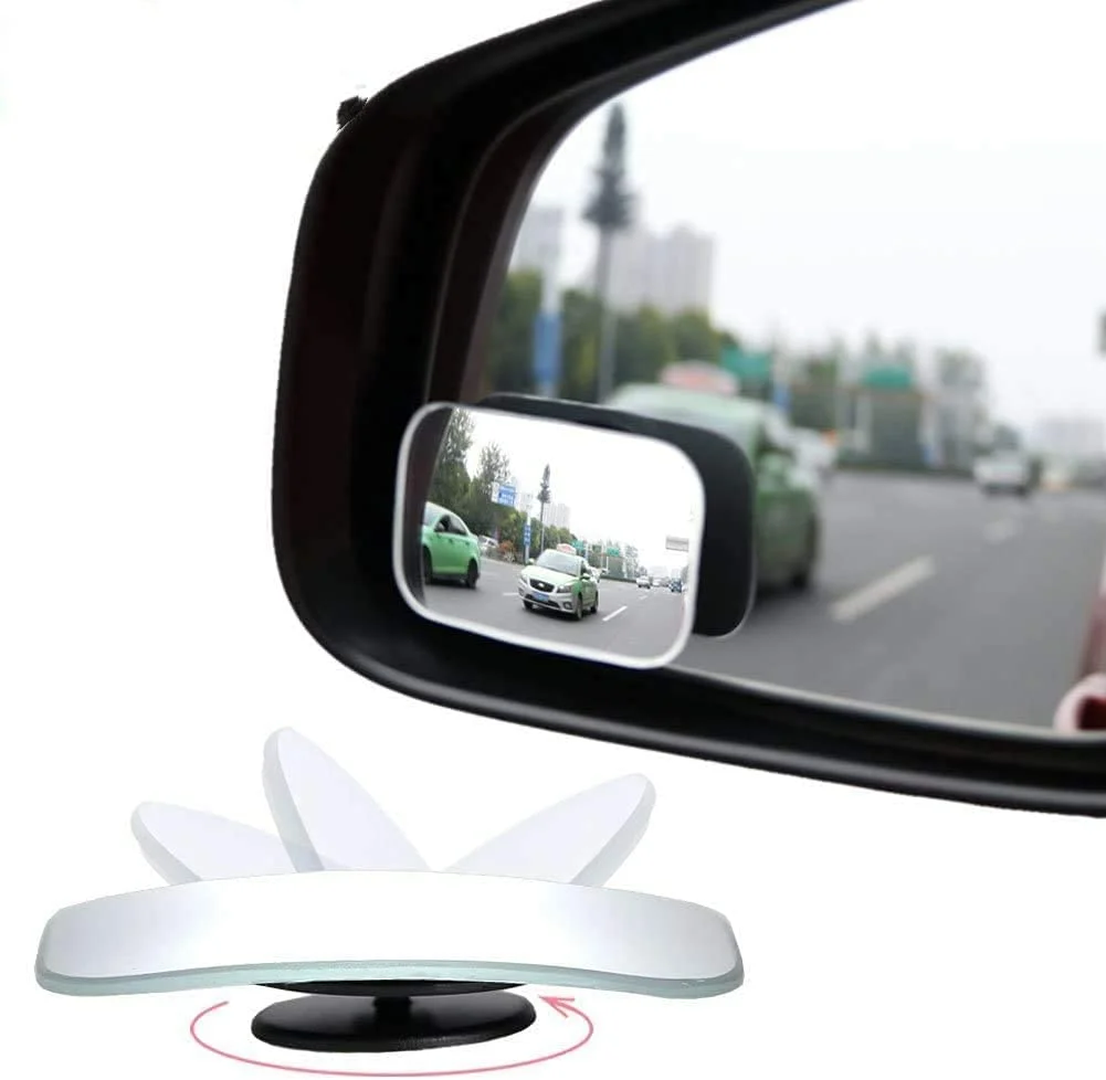 Adjustable Universal Blind Spot Mirrors for Cars Rectangular Wide Angle Convex Rear View Safety Mirrors HD Glass Stick-On Panoramic Visibility |2 pcs| image 1