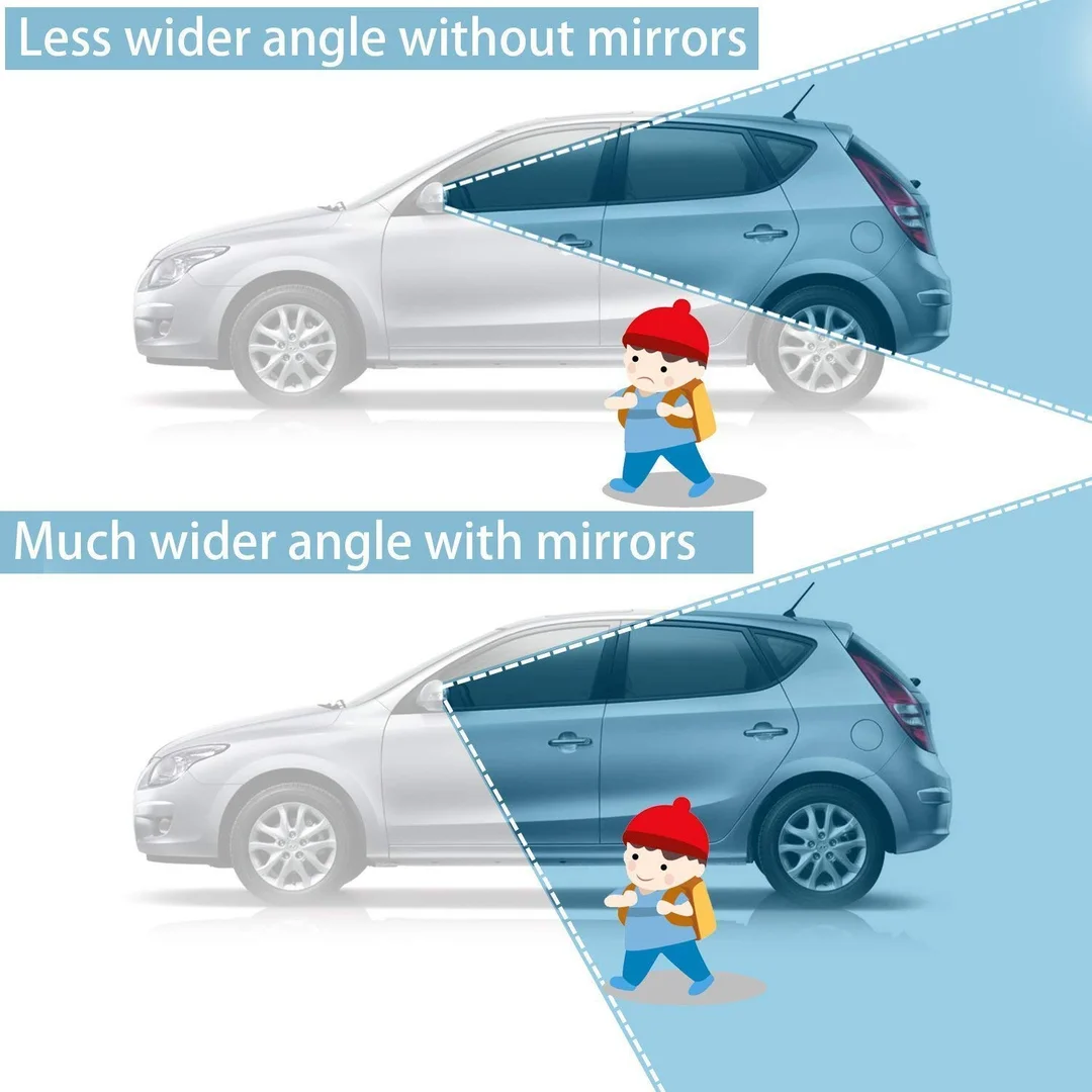 CarFrill Blind Spot Mirror 2" Round HD Glass Convex Rear View Mirror| Pack of 2 for Car | Best Blind Spot Mirror for Car image 3