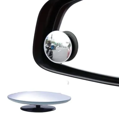 CarFrill Car Blind Spot Mirror | 2" Round HD Glass Frameless Convex Wide Angle Rear View Mirror, Adjustable Stick On Design for Cars, Trucks, SUVs, Vans | Pack of 2 thumbnail 0