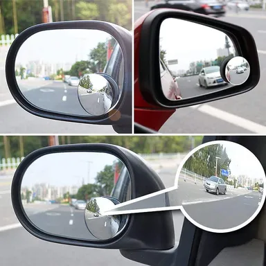 CarFrill Car Blind Spot Mirror | 2" Round HD Glass Frameless Convex Wide Angle Rear View Mirror, Adjustable Stick On Design for Cars, Trucks, SUVs, Vans | Pack of 2 thumbnail 2