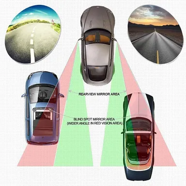CarFrill Car Blind Spot Mirror | 2" Round HD Glass Frameless Convex Wide Angle Rear View Mirror, Adjustable Stick On Design for Cars, Trucks, SUVs, Vans | Pack of 2 thumbnail 3