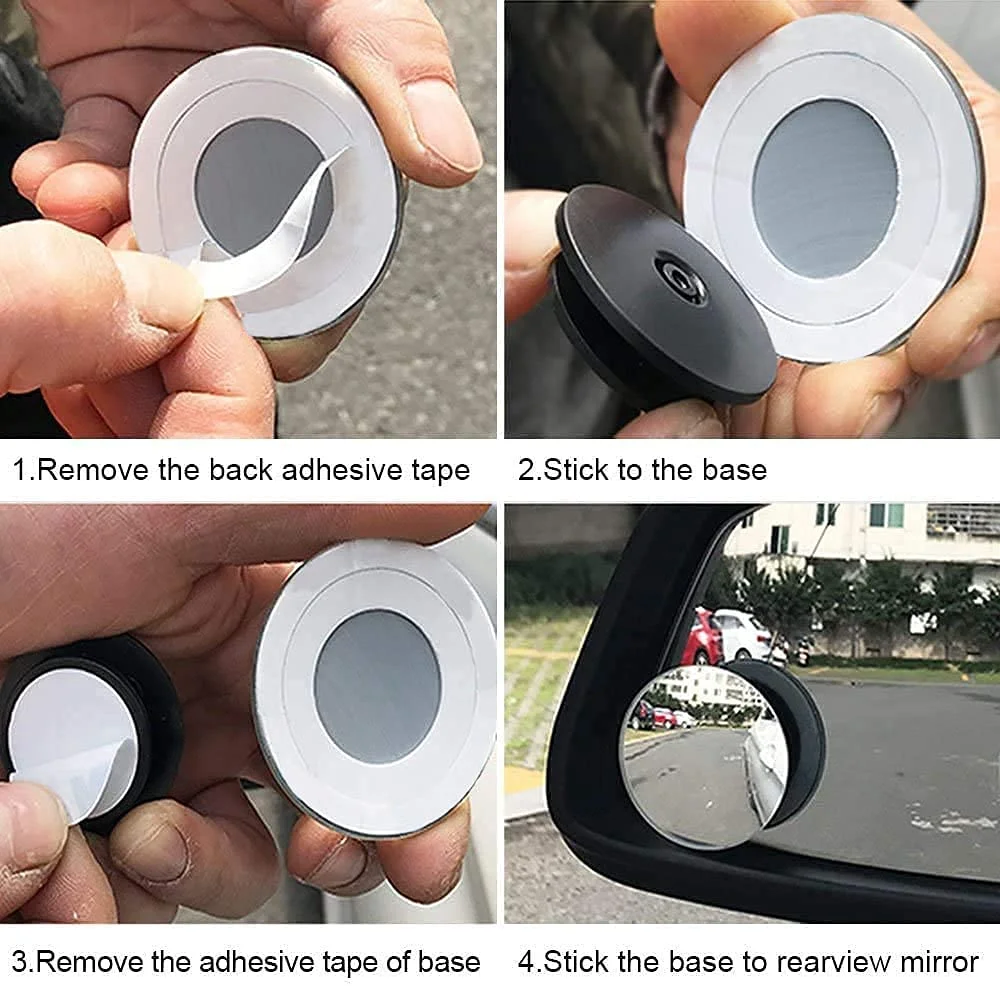 CarFrill Car Blind Spot Mirror | 2" Round HD Glass Frameless Convex Wide Angle Rear View Mirror, Adjustable Stick On Design for Cars, Trucks, SUVs, Vans | Pack of 2 image 7